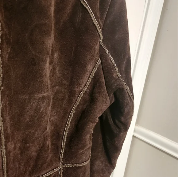 Vintage New York by Winlit Suede Leather Women's Jacket Brown Size M - Picture 7 of 9